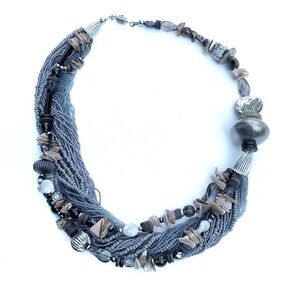 Vintage Designer Lucille Gauthier MOP, Shells & Beaded Necklace 80’s